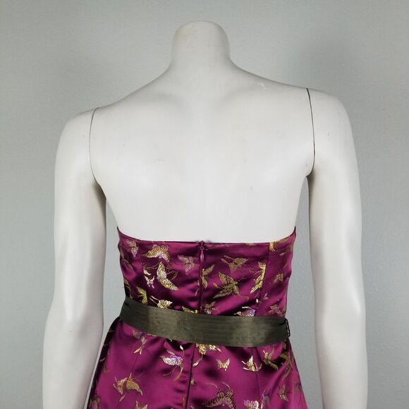 Betsey Johnson New York Rare Purple Satin Midi Butterfly Y2K Sheath Dress Size 6 - Picture 6 of 16